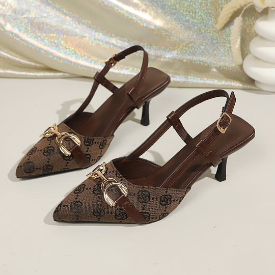 Damen Slingback Pumps mit elegantem goldenen Akzent EB
