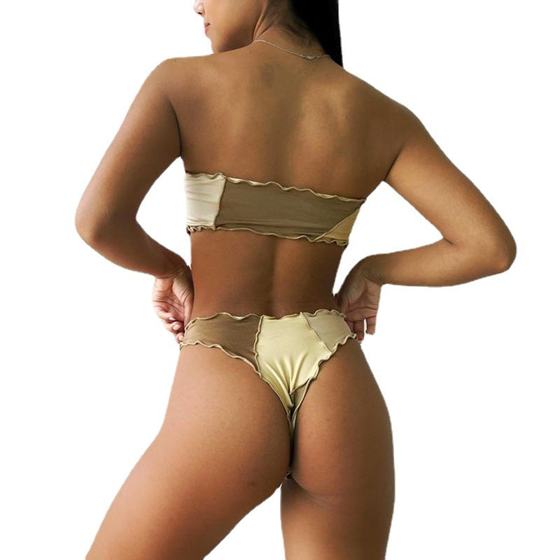 Damen Bandeau-Bikini mit Rüschendetails EB