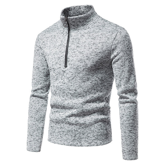 Herren Fleecepullover mit Stehkragen und innovativem Reißverschluss EB