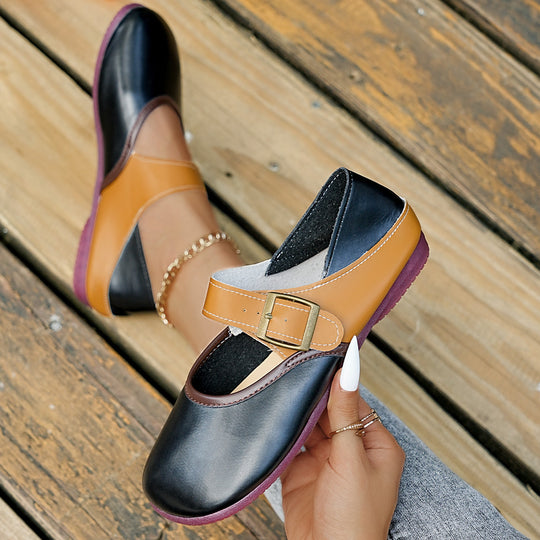 Damen modische Halbschuhe mit dekorativem Riemen und flexibler Sohle EB