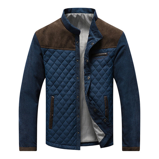 Herren gesteppte Freizeitjacke mit modischem Stehkragen und praktischen Taschen EB