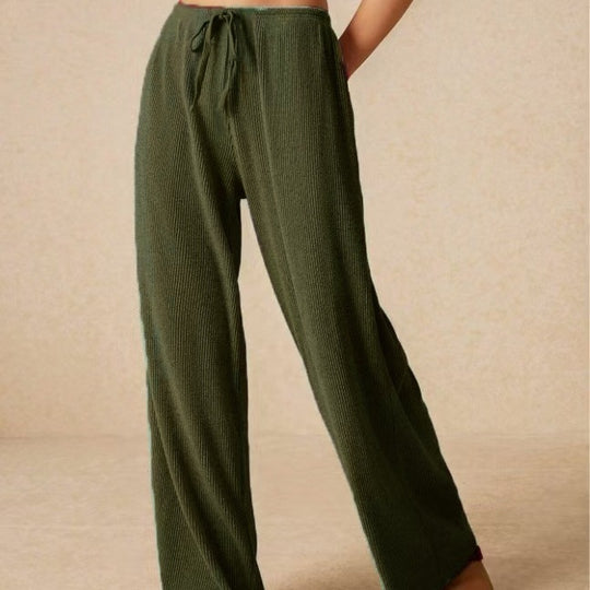Damen weite Freizeithose mit elastischem Bund und Kordelzug EB