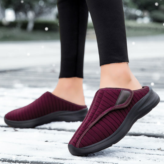 Damen Bequeme Slip-On Hausschuhe mit rutschfester Sohle EB