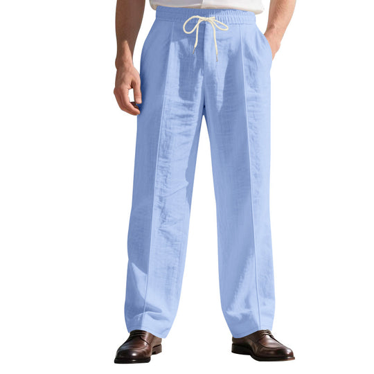 Herren elegante Freizeithose mit verstellbarem Kordelzug und atmungsaktiver Struktur EB