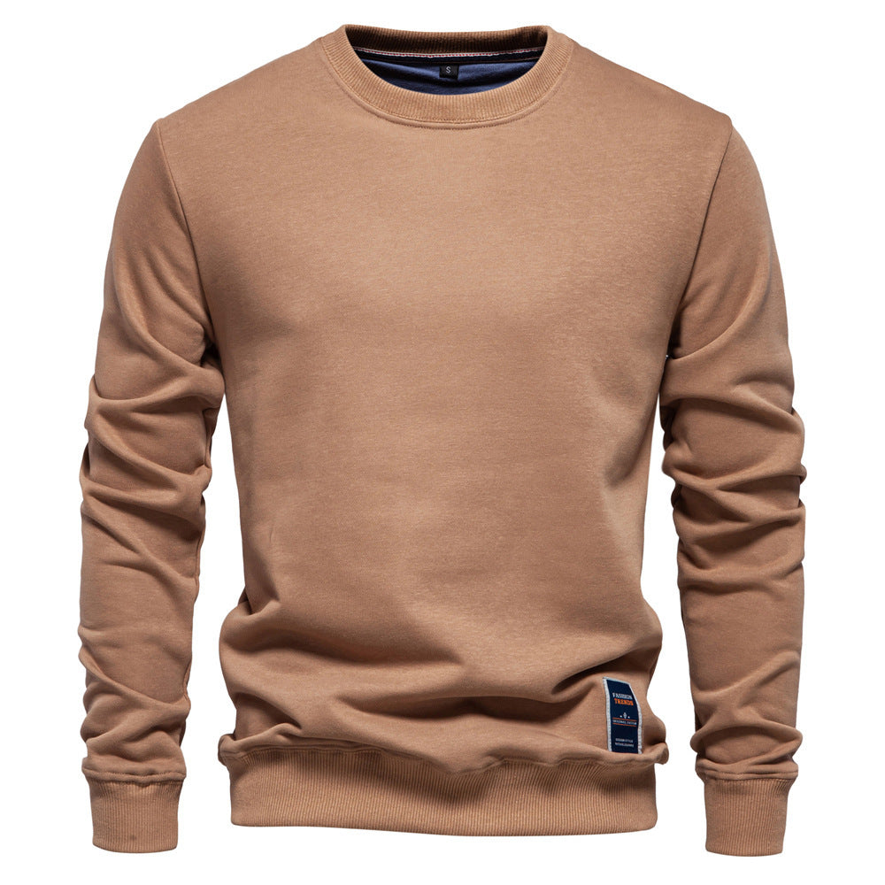 Herren nan klassisches Rundhals-Sweatshirt aus schwerer Baumwollmischung mit angerauter Innenseite und gerippten Bündchen EB