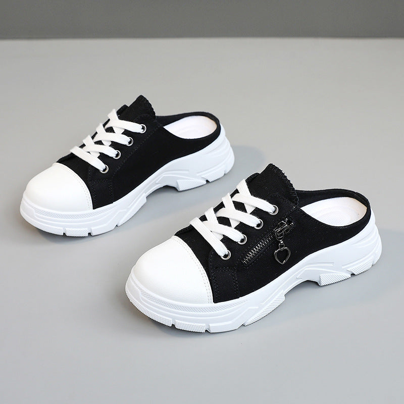 Damen Slip-On Sneakers mit modischem Reißverschluss und bequemem Fußbett EB