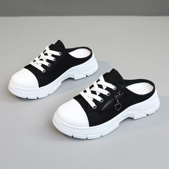 Damen Slip-On Sneakers mit modischem Reißverschluss und bequemem Fußbett EB