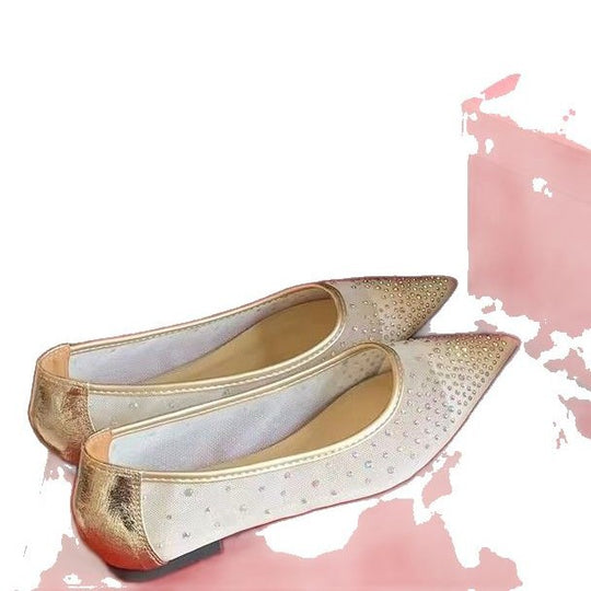 Damen spitze Ballerinas mit Glitzerakzenten und komfortablem Innenfutter EB