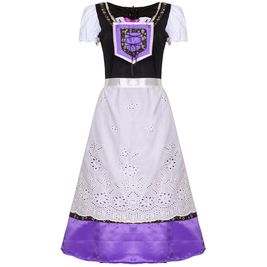 Damen nan Trachtenkleid mit geschnürter Miederblende und bestickter Schürze EB