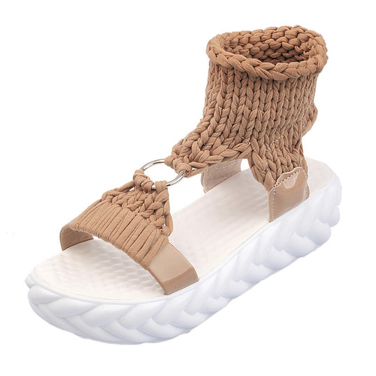 Damen Wedge-Sandalen mit innovativem Riemendesign und komfortabler Sohle EB