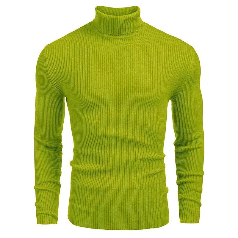 Herren nan Rippstrick Rollkragenpullover figurnaher elastischer Feinstrick EB