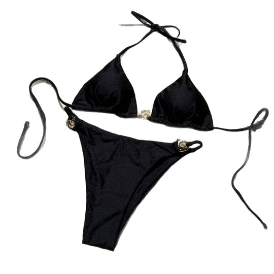 Damen Triangel-Bikini mit luxuriösem Gold-Detail EB