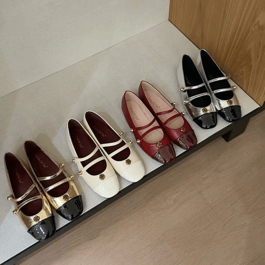 Damen elegante Mary Jane Ballerinas mit dekorativen Schnallen EB