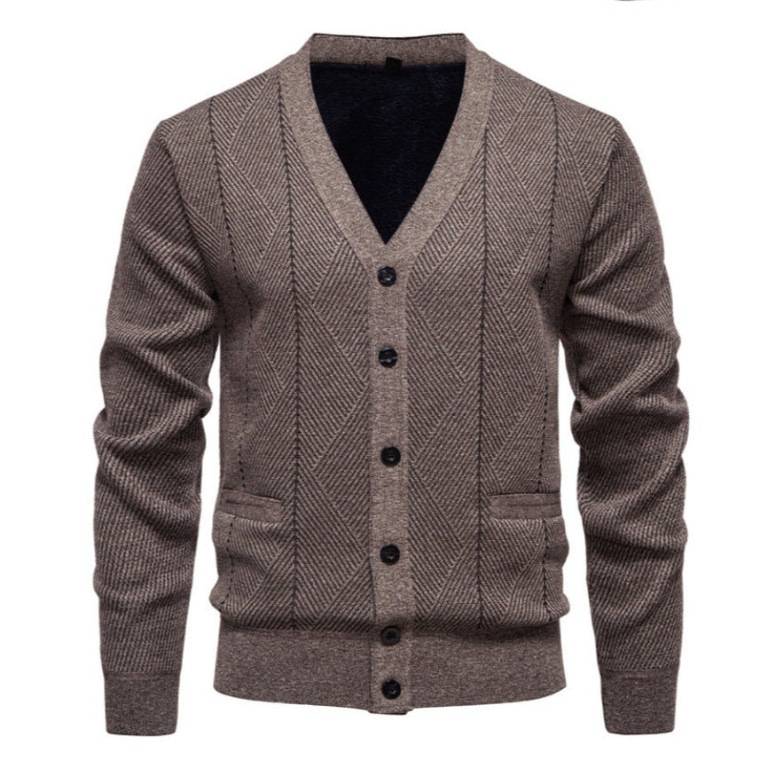 Herren modische Strickjacke mit einzigartigem Rautenmuster EB