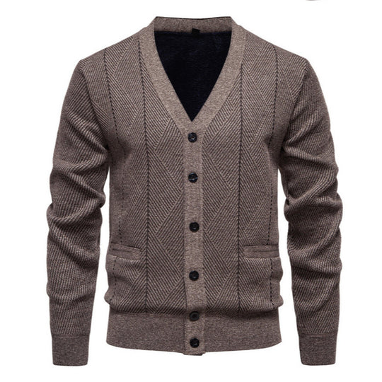 Herren modische Strickjacke mit einzigartigem Rautenmuster EB