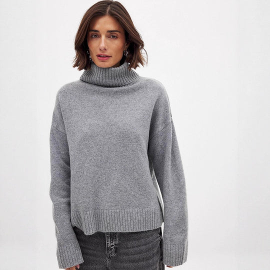 Damen feiner Rollkragenpullover aus weichem Strick EB