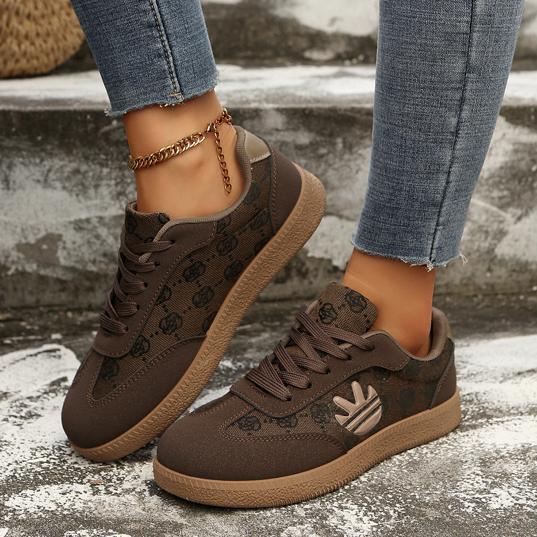 Damen Sneaker mit modischem Print und rutschfester Sohle EB