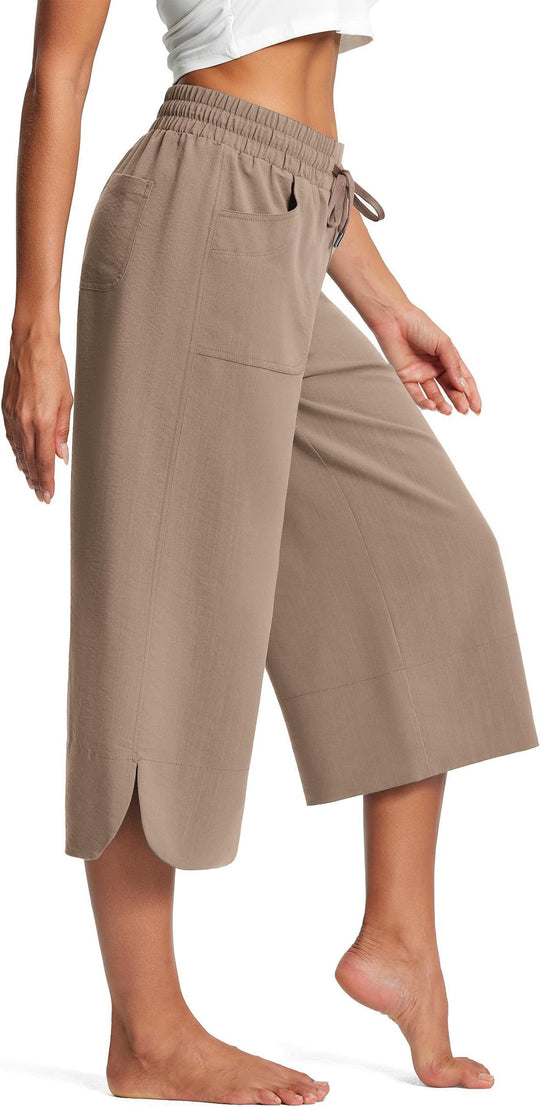 Damen bequeme Culotte mit elastischem Bund und praktischen Taschen EB