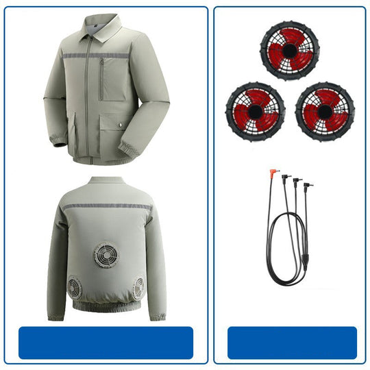 Herren nan belüftete Arbeitsjacke mit integrierten Lüftern, USB-Stromanschluss und reflektierenden Einsätzen EB