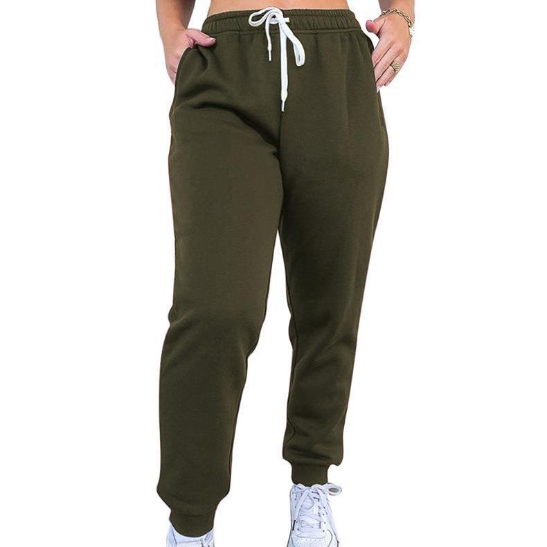 Damen nan taillenhohe tapered Jogginghose mit elastischem Komfortbund, verstellbarem Kordelzug und tiefen Eingrifftaschen EB