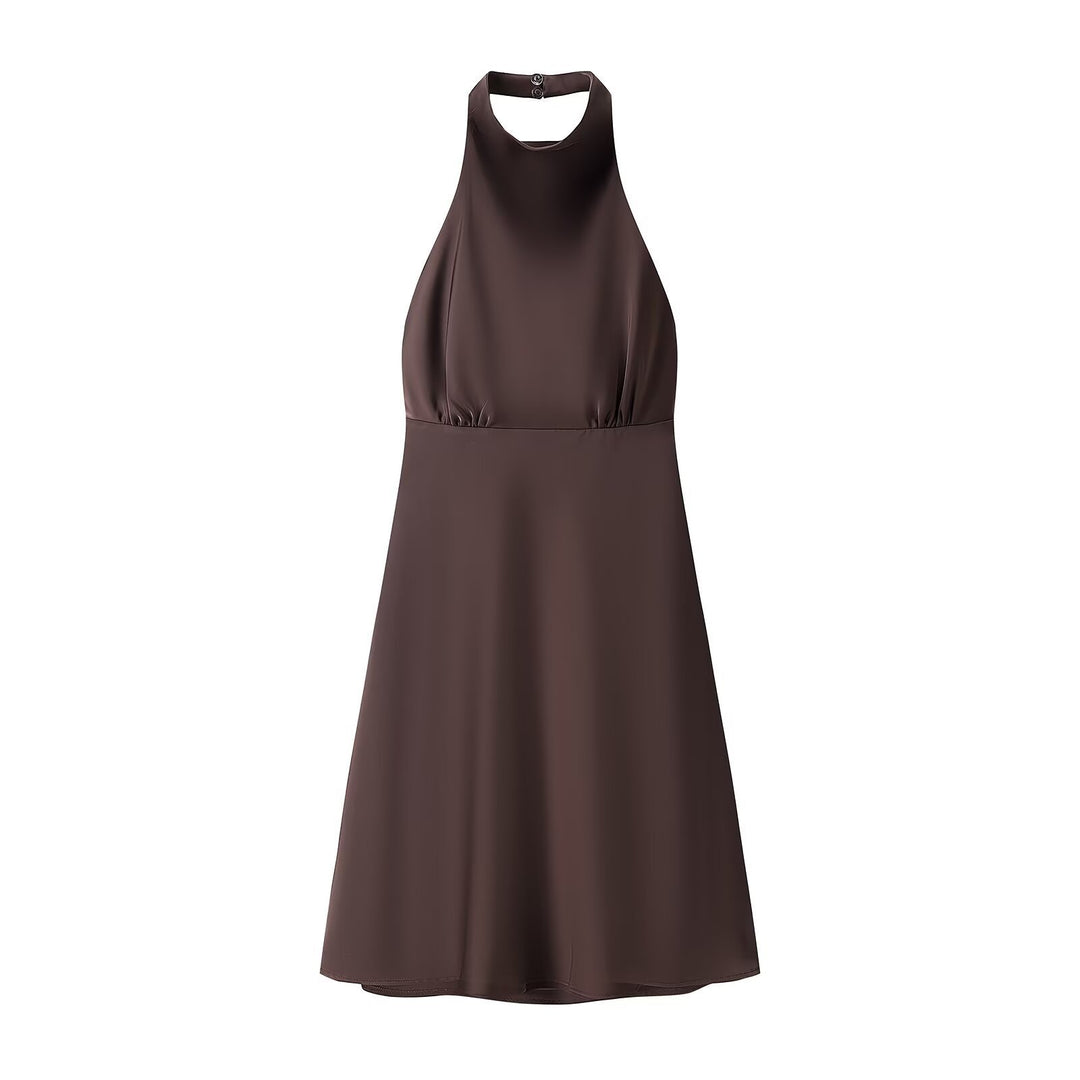 Damen Halterkleid mit schwingendem Rock und elegantem, fließendem Schnitt EB