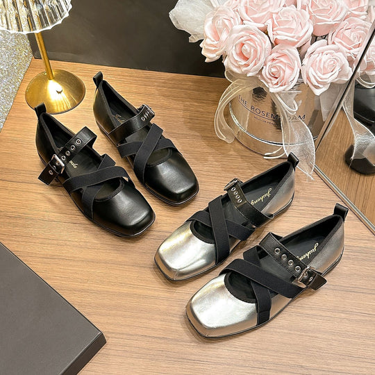 Damen Komfortable Ballerinas mit verstellbarem Riemendesign EB