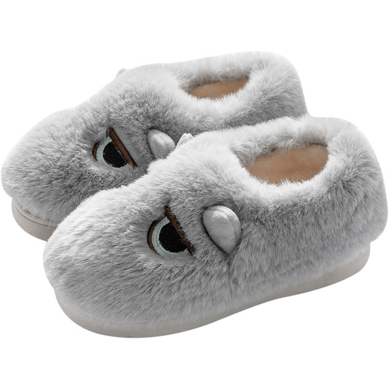 Damen Hausschuhe mit tierischem Motiv und weichem Fleece-Innenfutter EB