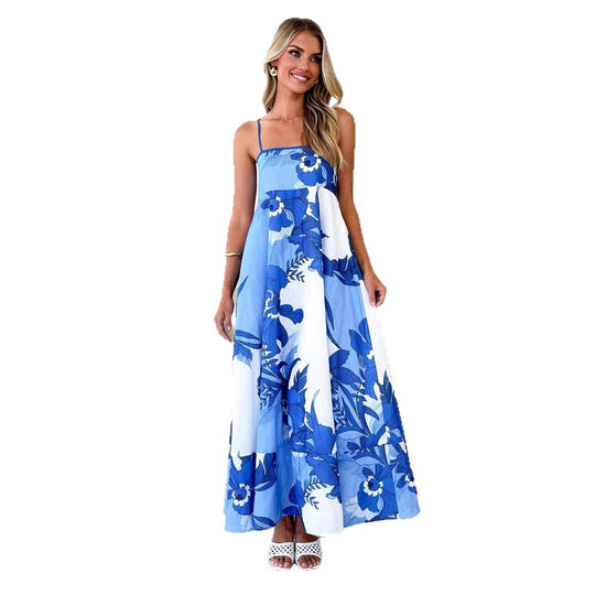Damen Maxikleid mit verspieltem Blumendesign und ausgeschnittenen Details EB