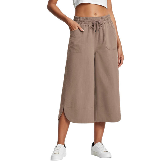 Damen bequeme Culotte mit elastischem Bund und praktischen Taschen EB