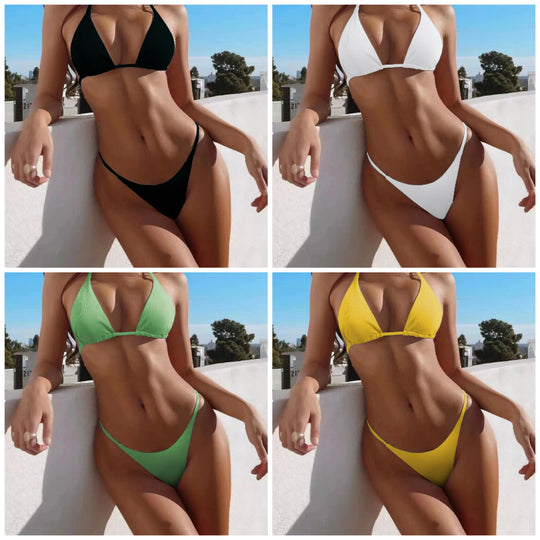 Damen Triangel-Bikini mit feiner Rippstruktur EB