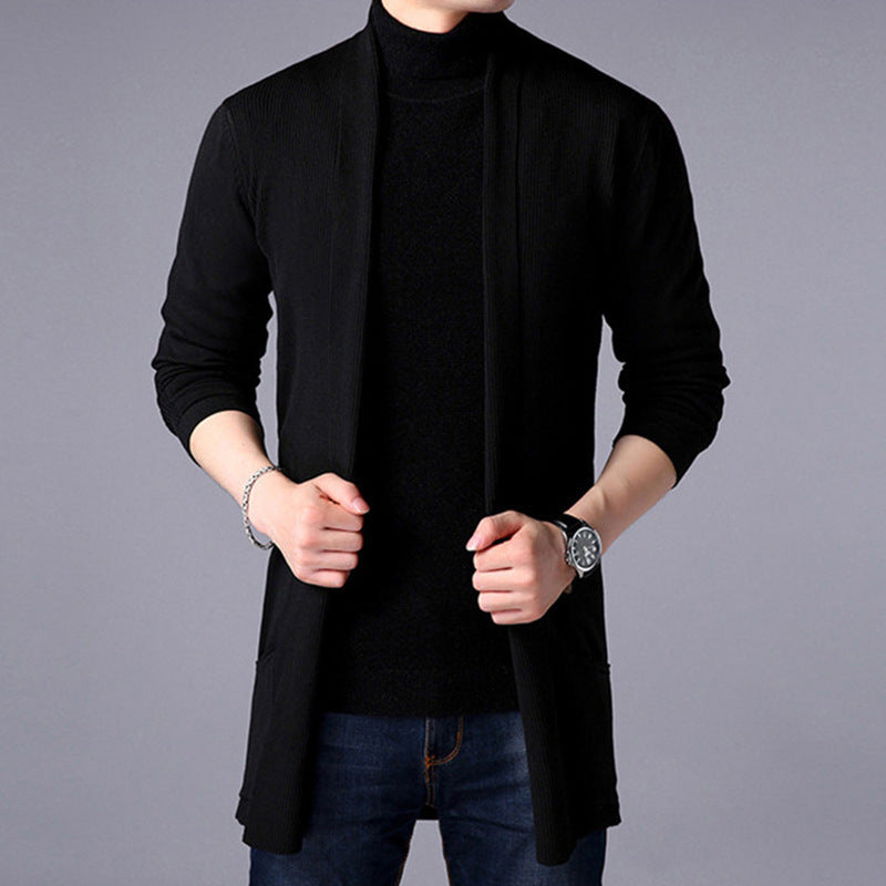 Herren Strickjacke mit offenem Schnitt und praktischem Taschen EB