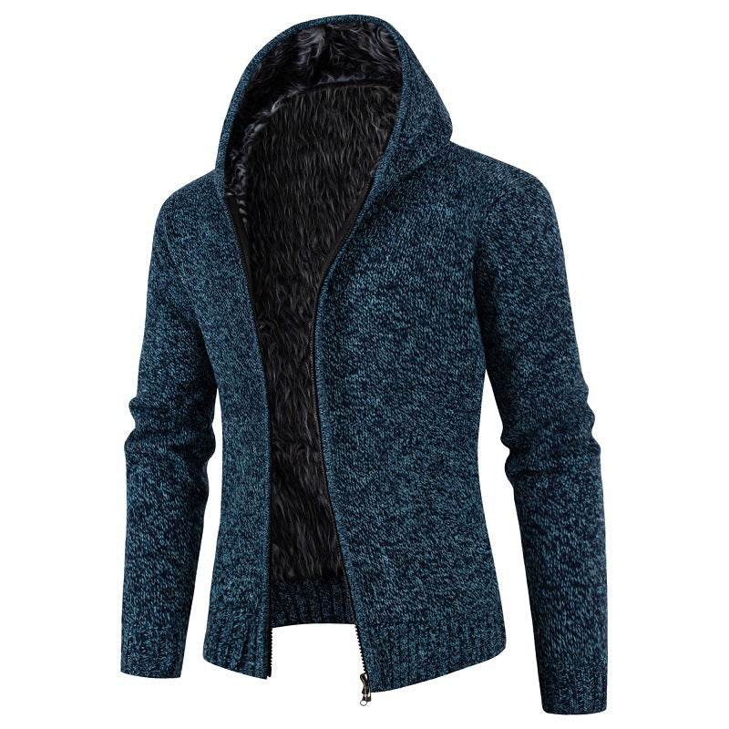 Herren Strickjacke mit Kapuze und weichem Innenfutter EB