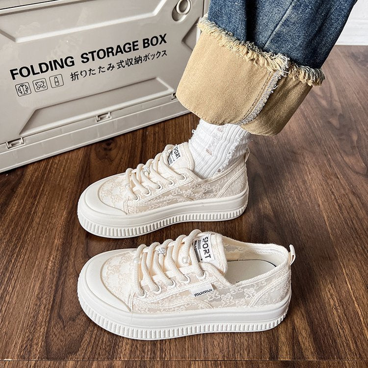 Damen Sneaker mit strapazierfähigem Obermaterial und dicker Laufsohle EB