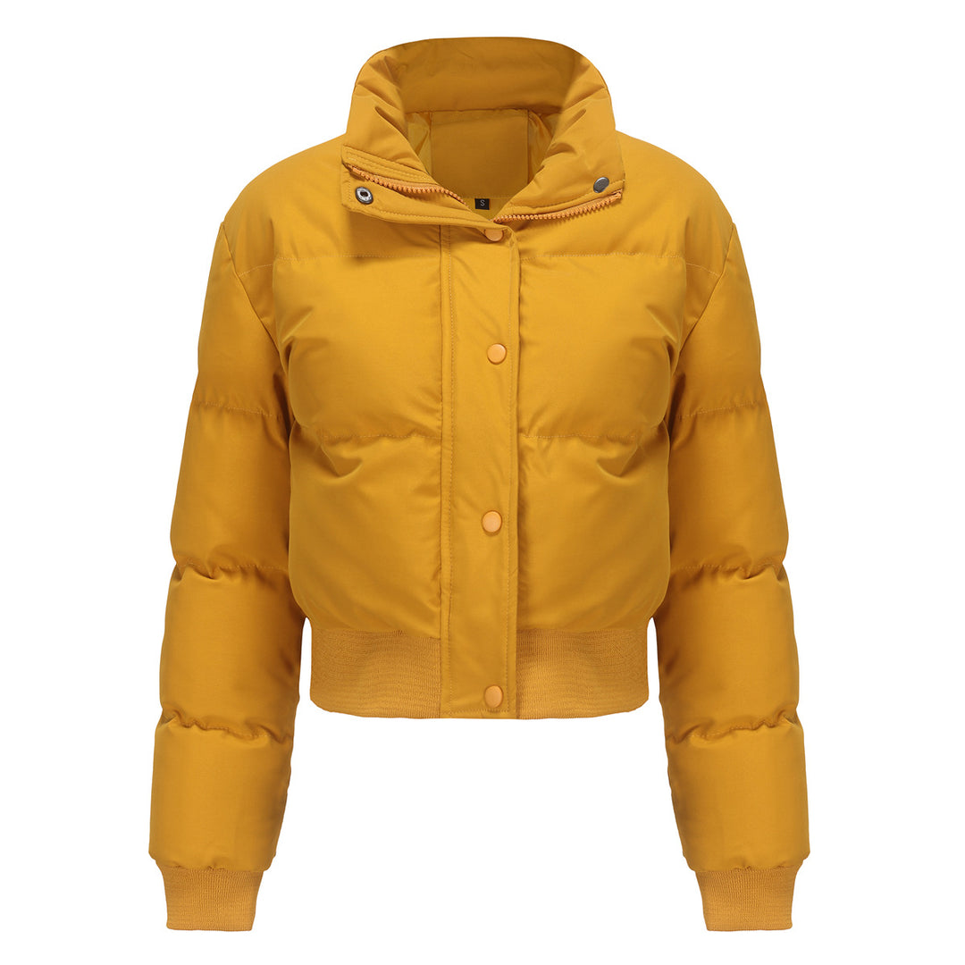 Damen cropped Steppjacke mit hohem Kragen und praktischen Druckknöpfen EB