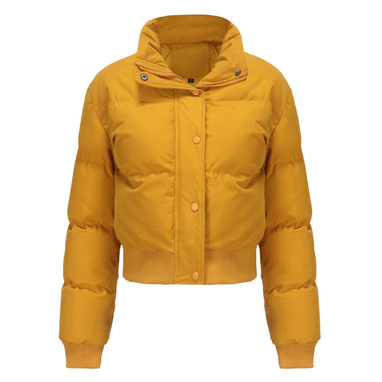 Damen cropped Steppjacke mit hohem Kragen und praktischen Druckknöpfen EB