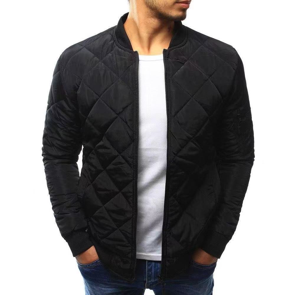Herren gesteppte Übergangsjacke mit hohem Kragen und seitlichen Taschen EB