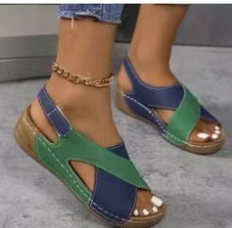 Damen  orthopädische Keilsandalen mit Memory-Foam und verstellbarem Fersenriemen EB