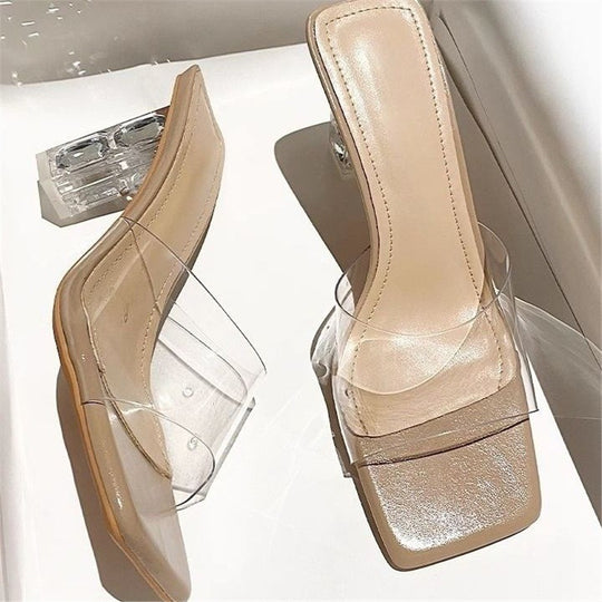 Damen elegante transparente Mules EB