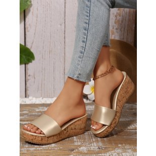 Damen Wedge-Sandaletten mit elegantem Kork-Design EB