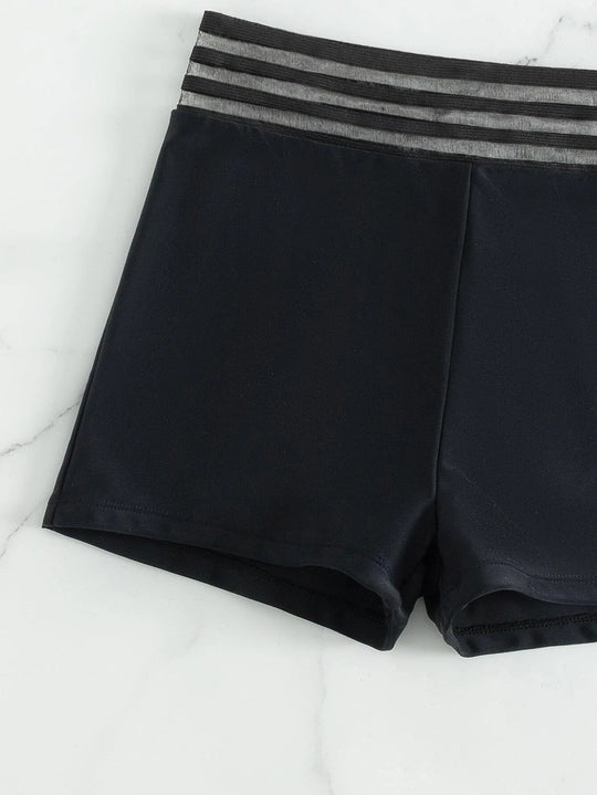 Damen Sportlicher Badeanzug mit Netzdetails EB