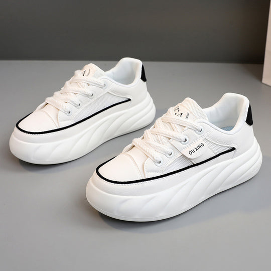 Damen trendige Chunky Sneakers mit hochgezogener Sohle und atmungsaktivem Obermaterial EB