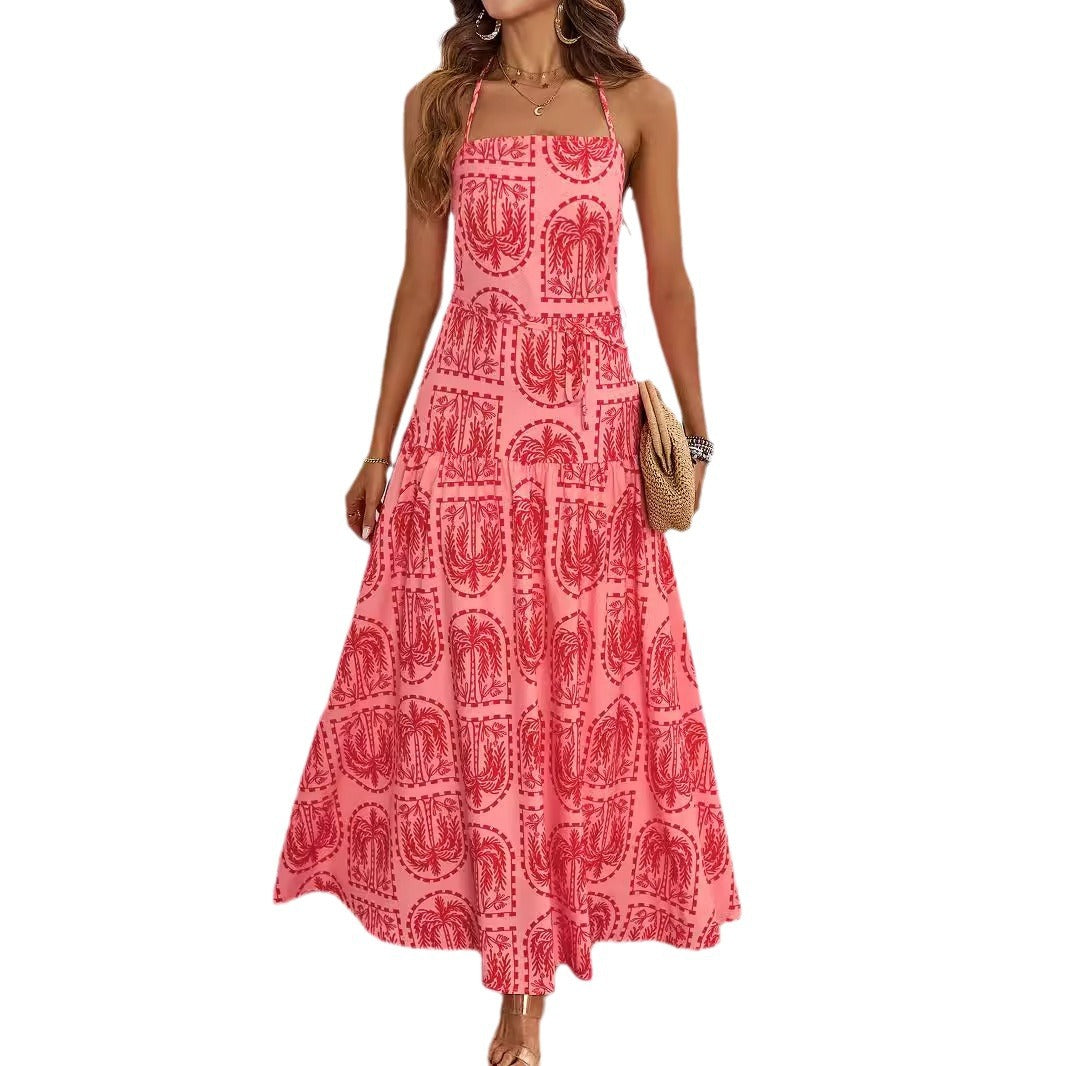 Damen Maxi-Kleid mit verspieltem Muster und eleganter Silhouette EB