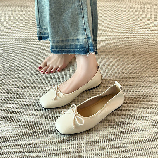 Damen Bequeme und stilvolle Ballerinas mit Schleifenakzent EB