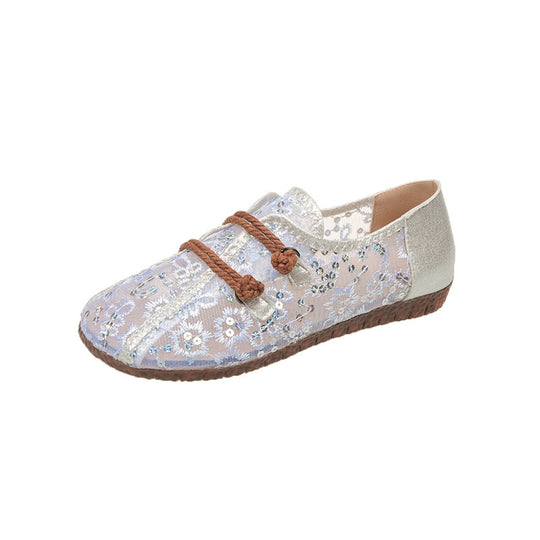 Damen Bequeme Slipper mit schimmerndem Paillettenmuster EB