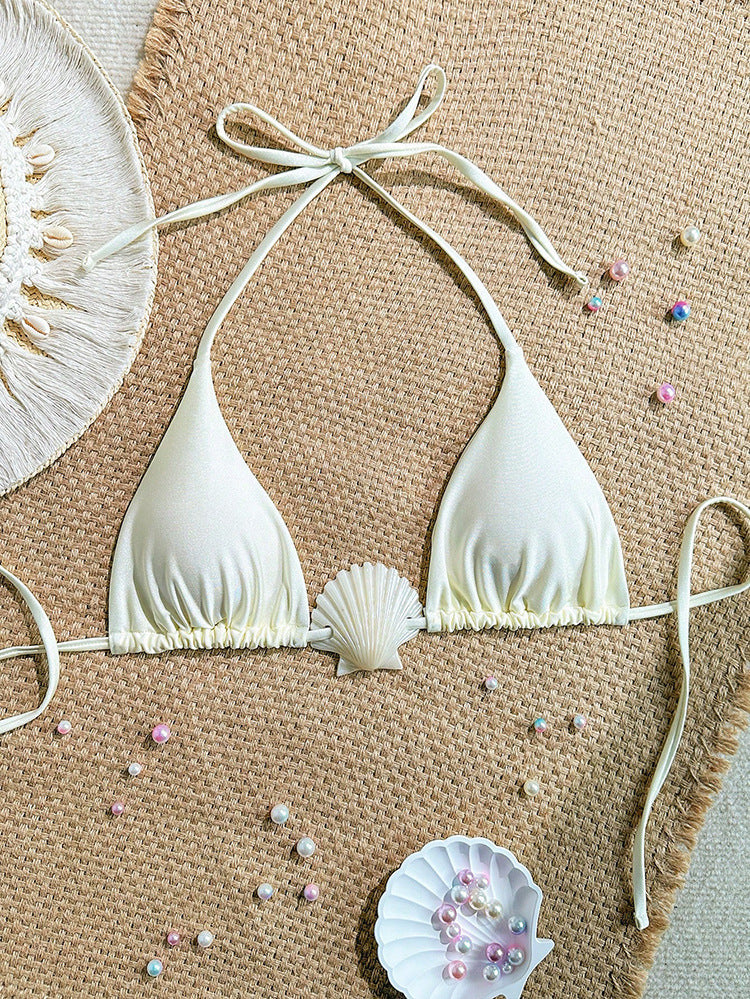 Damen Triangel-Bikini mit romantischem Muschel-Detail EB