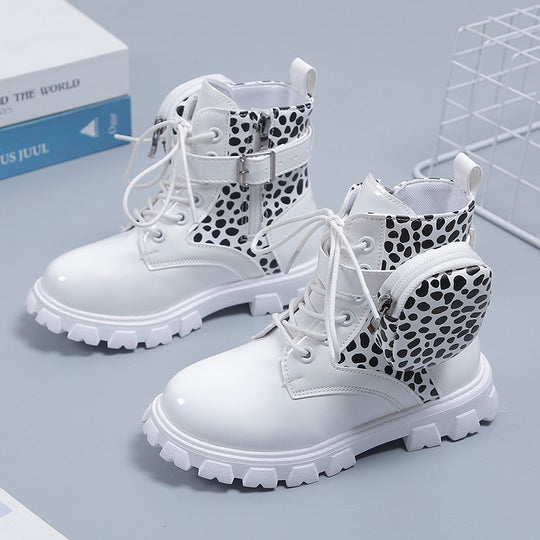 Damen modische und funktionale Stiefeletten mit seitlicher Tasche EB