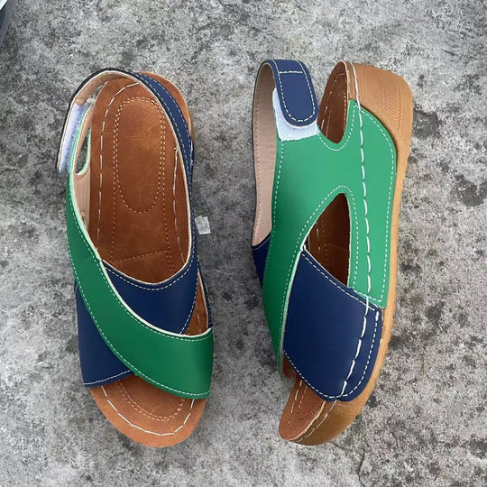 Damen offene Sandalen mit modischem Fächerdesign EB