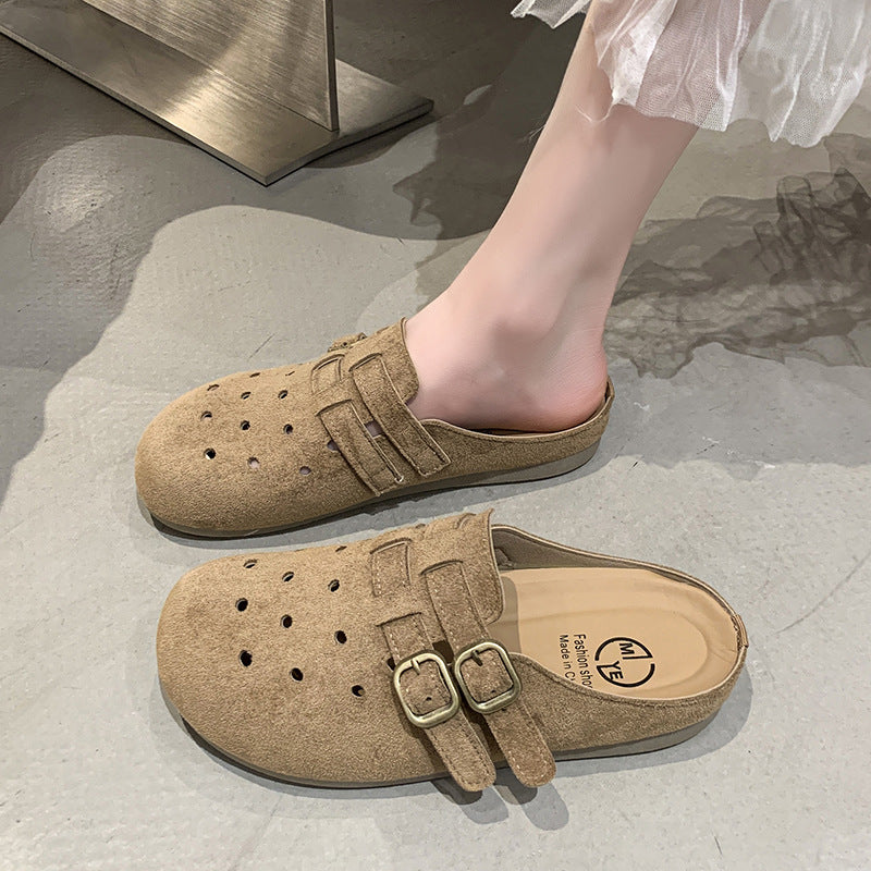 Damen bequeme Clogs mit doppeltem Schnallenverschluss EB