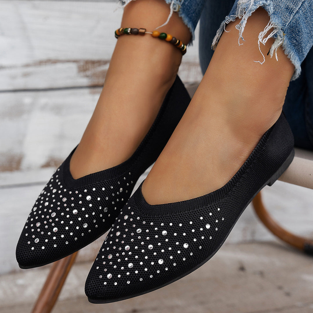 Damen Ballerinas mit dezenten Strassakzenten EB