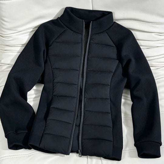 Damen nan Hybrid-Steppjacke mit wattierter Front, Raglanärmeln und hochschließendem Kragen EB